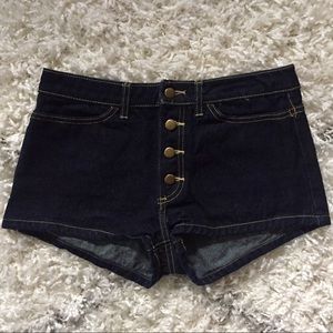 American Apparel Button Down Jean Shorts
